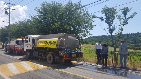 신안군, 폭염대비 가로수 관수작업 실시1